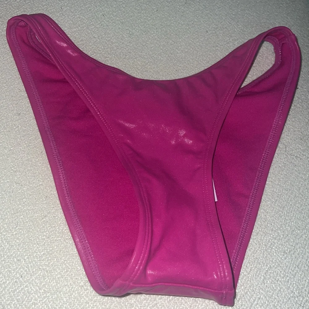 Women's Faux Leather Extra Cheeky Extra High Leg Bikini Bottom - Wild Fable Pink